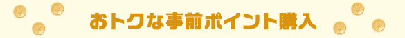 お得な事前ポイント購入
